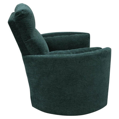 Pemberly Row Contemporary Fabric Swivel Glider Recliner in Ivory