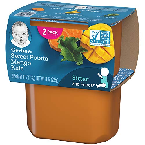 Gerber Purees 2nd Foods Sweet Potato Mango Kale Baby Food, 4 oz, 2 ct