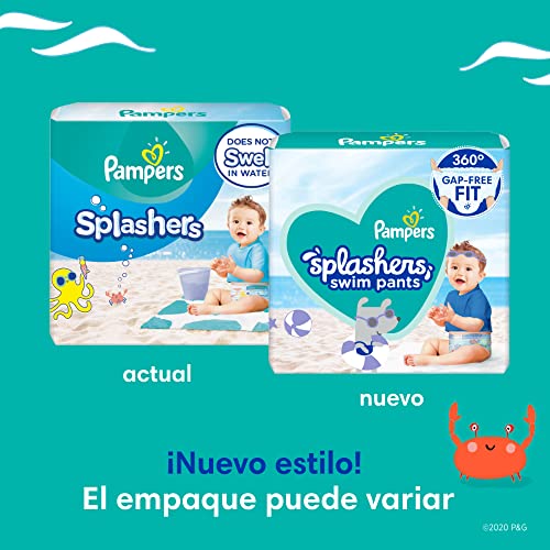 Pampers Swim Diapers - Splashers - Size 2-3, 20 Count, Gap-Free Disposable Baby Swimming Pants