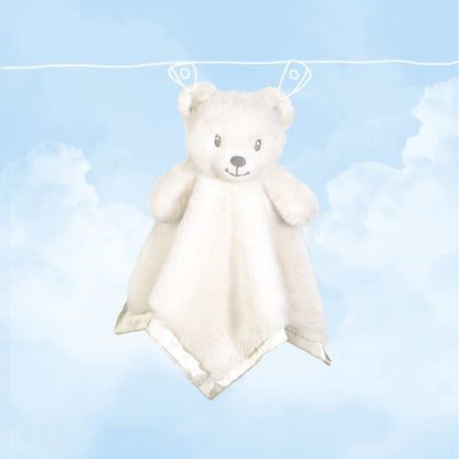 Bear Security Blanket Soft Baby Lovey Fluffy Blanket Unisex Lovie Snuggle Toy Baby Bear Stuffed Gift for Newborn, Boys and Girls, 13.5 Inch