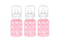 Lifefactory Glass Baby Bottles with Silicone Protection - 3-Pack, 4 oz Bottles, (Pink)