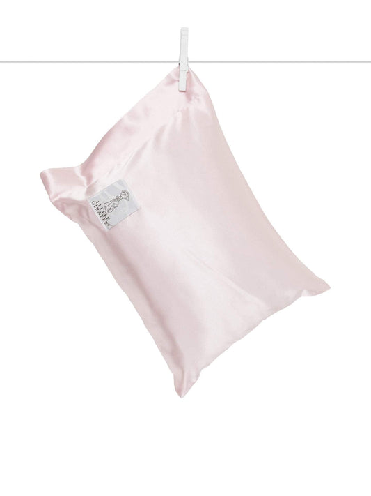 Little Giraffe Satin Decor Pillow - Ultra-Soft Feather Yarn Knit with Elegant Satin Trim - 10" x 13", Pink