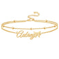 Custom Bracelet with Name 18K Gold Plated Personalized Name Ankle Bracelet Adjustable, Customized Beach Jewelry Gifts for Women Girlfriend