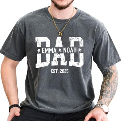 Custom Dad Shirt with Kids Names, Personalized Grandpa T-Shirt, Fathers Day Shirts, New Dad Shirt, Gift for Grandpa