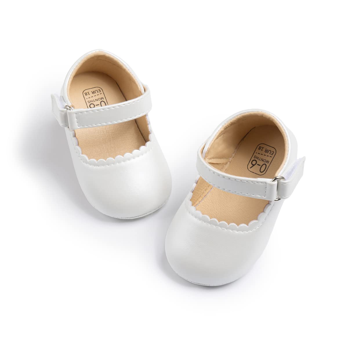 Meckior Infant Baby Girls Soft Sole Bowknot Princess Wedding Dress Mary Jane Flats Prewalker Newborn Light Baby Sneaker Shoes