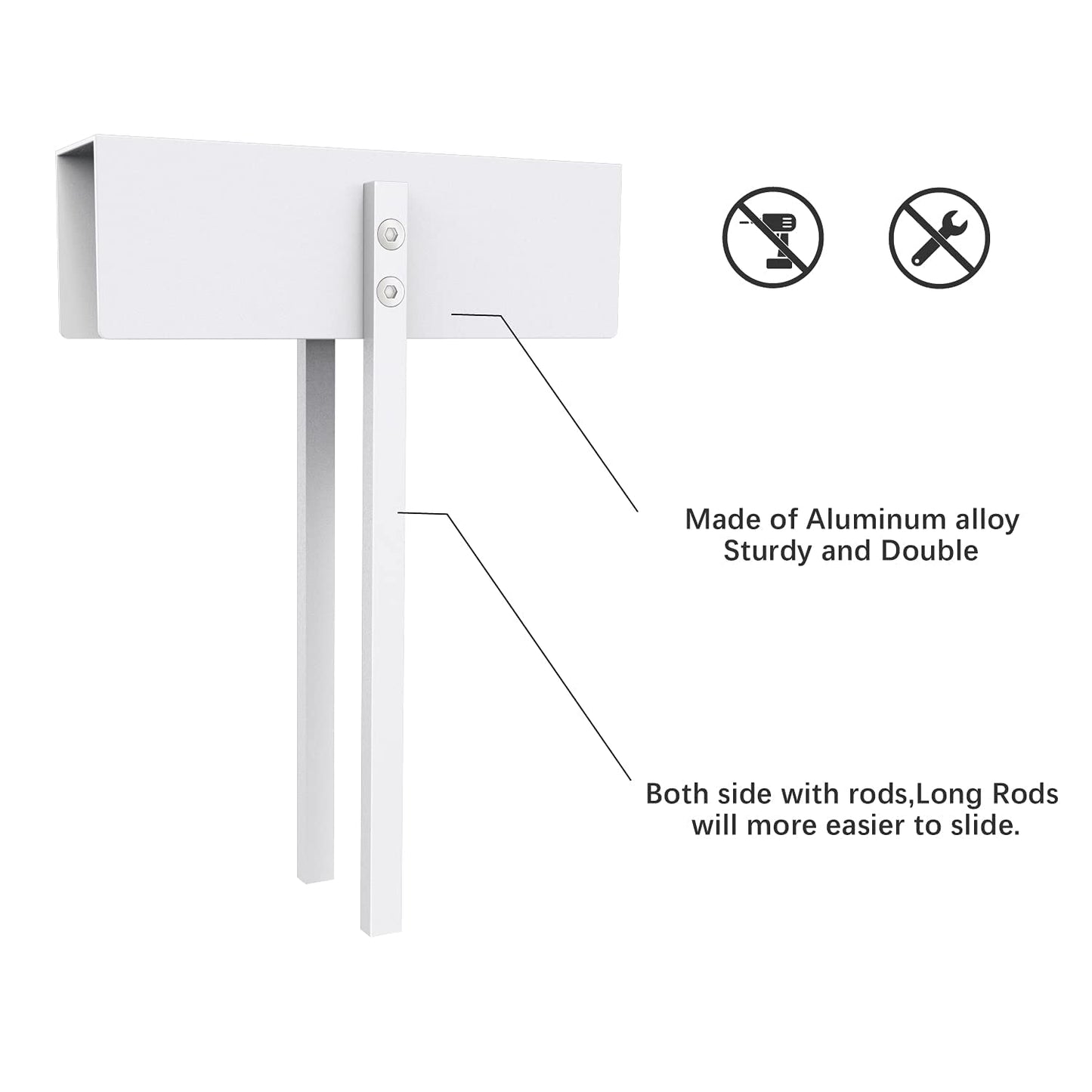 Metal Bifold Door Lock - Double Door Child Safety Locks Keep Toddler, Cats&Dogs Out of Closets, Cabinets, Pantry - No Need Install (1PC)