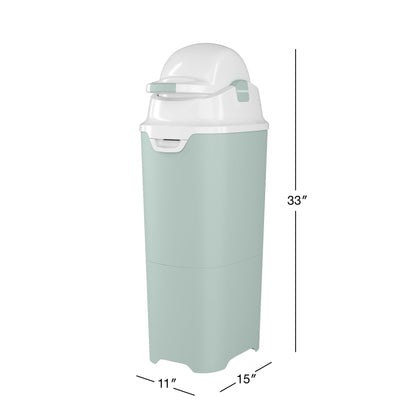 Foundations Tall Diaper Pail with Airtight Lid - Durable & Odorless Diaper Disposal, Large Capacity, Holds up to 60 Newborn Diapers, Refill with Any Bags - Gray