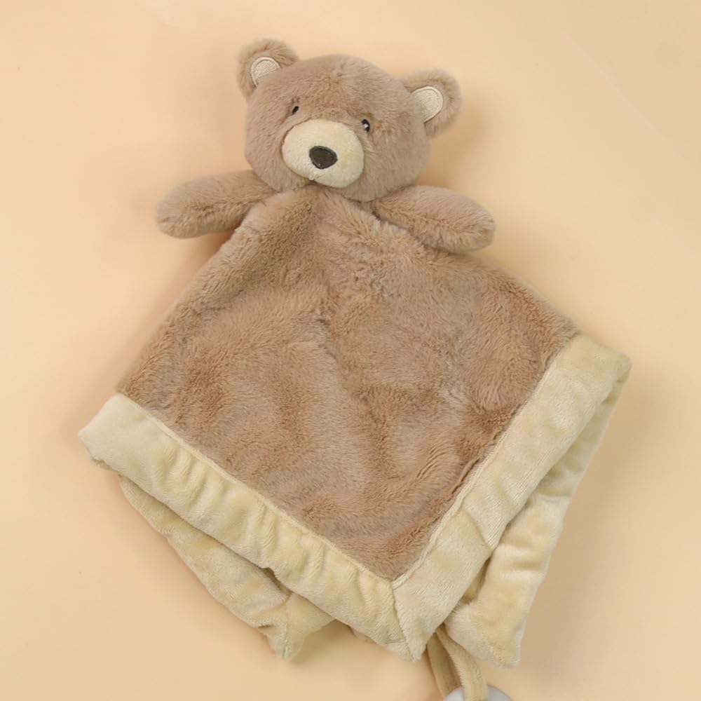 Baby Bear Security Blanket, Soft Loveys for Babies, for Newborn Boys and Girls, Gender Neutral Security Blanket with Stuffed Animal, Baby Snuggle Toy