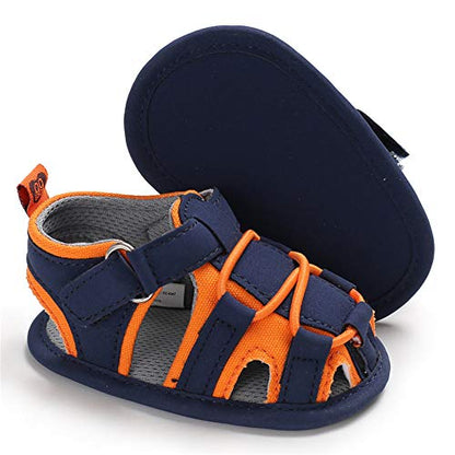 HsdsBebe Infant Baby Boys Girls Summer Beach Sandals Breathable Athletic Anti-slip Soft Sole Newborn First Walker Crib Shoes