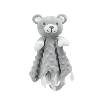 2025 6-in-1 Sensory Baby Security Blanket - Crinkle, Rattle & Teether, Machine-Washable Plush Lovey for Nursery/Stroller, Soft Cuddly Blanket Sleeping Animal for Babies and Toddlers (Grey)