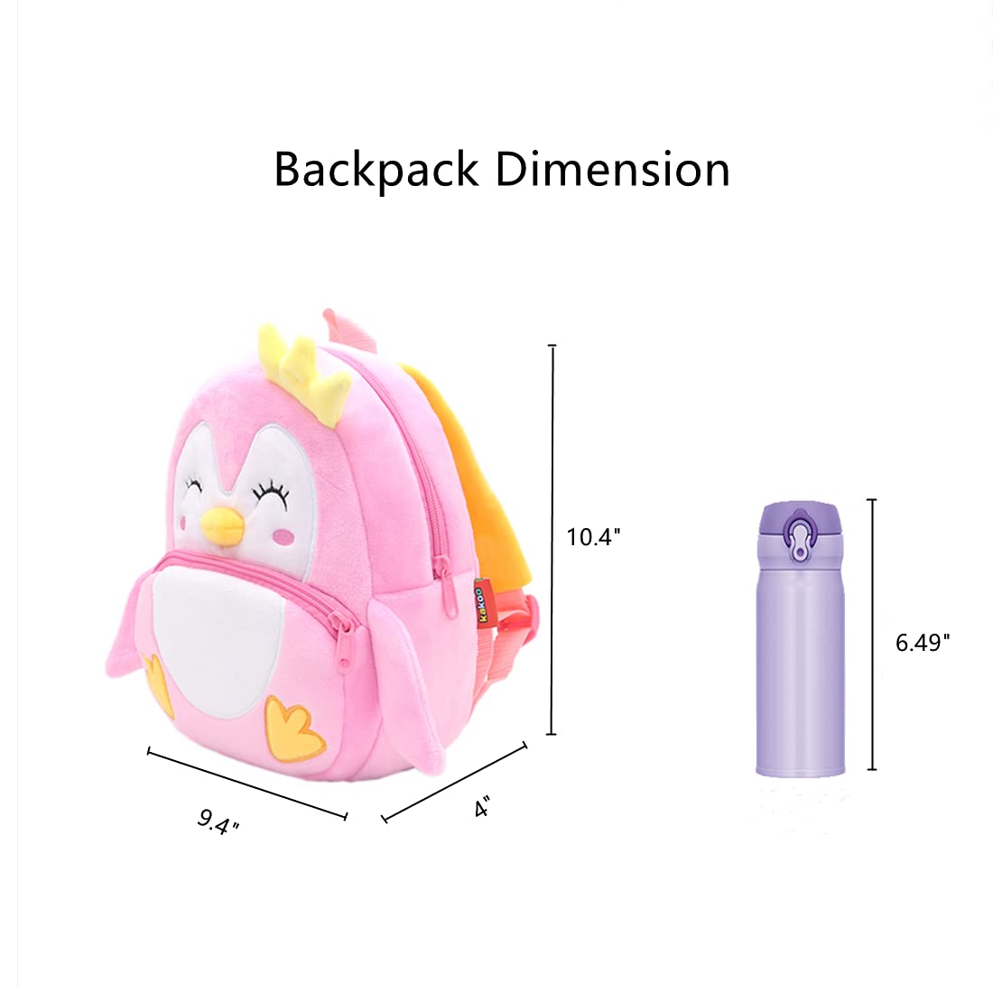 NICE CHOICE Cute Toddler Backpack Toddler Bag Plush Animal Cartoon Mini Travel Bag for Baby Girl Boy 2-6 Years(Grey Elephant)