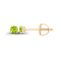 14K Gold Plated 925 Sterling Silver Hypoallergenic 3mm Round Genuine Birthstone Solitaire Screwback Stud Earrings