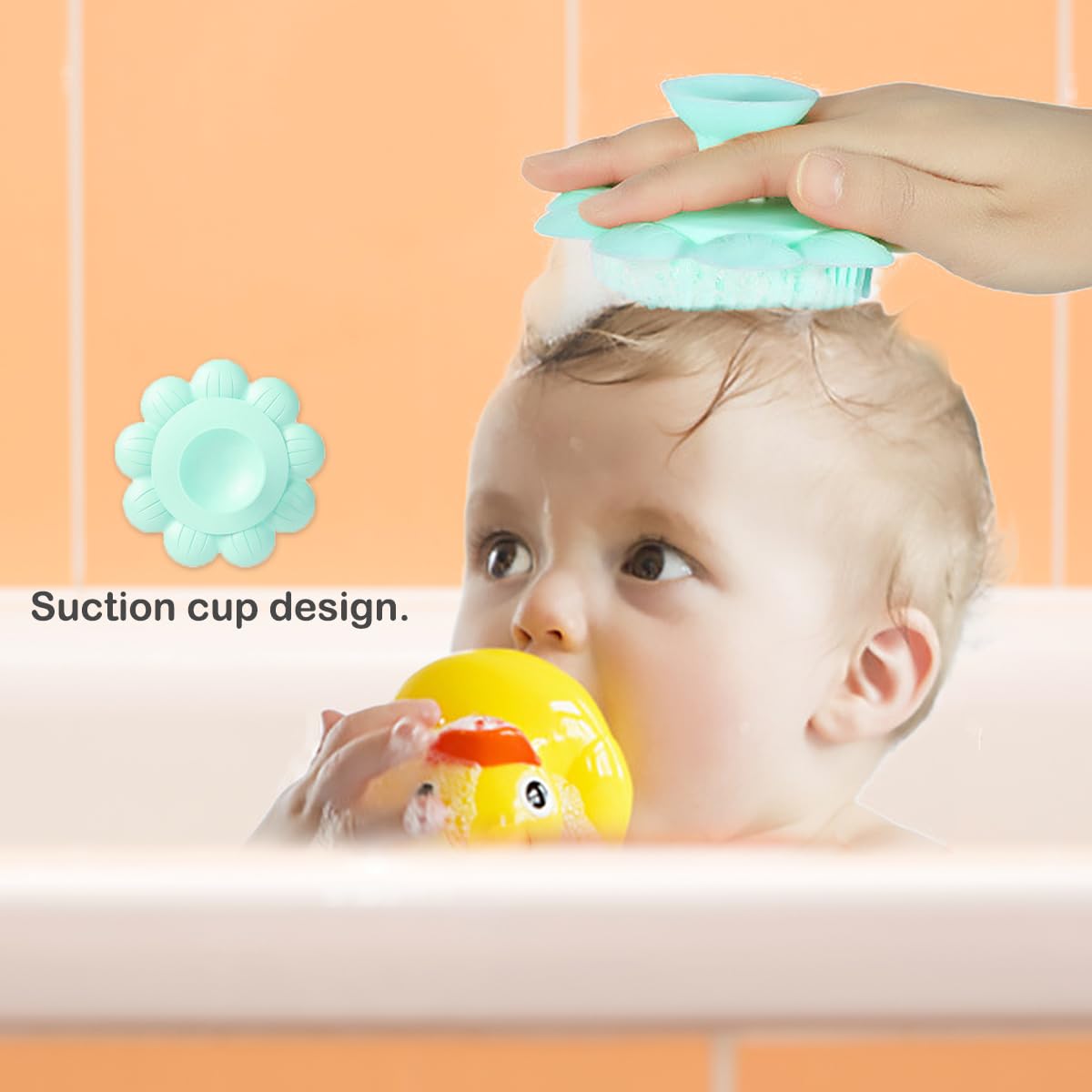 Baby Hair Scalp Massage Shampoo Brush with Soft Baby Bath Brush Silicone Massage Brush for All Hair Kid Newborn Toddler（）