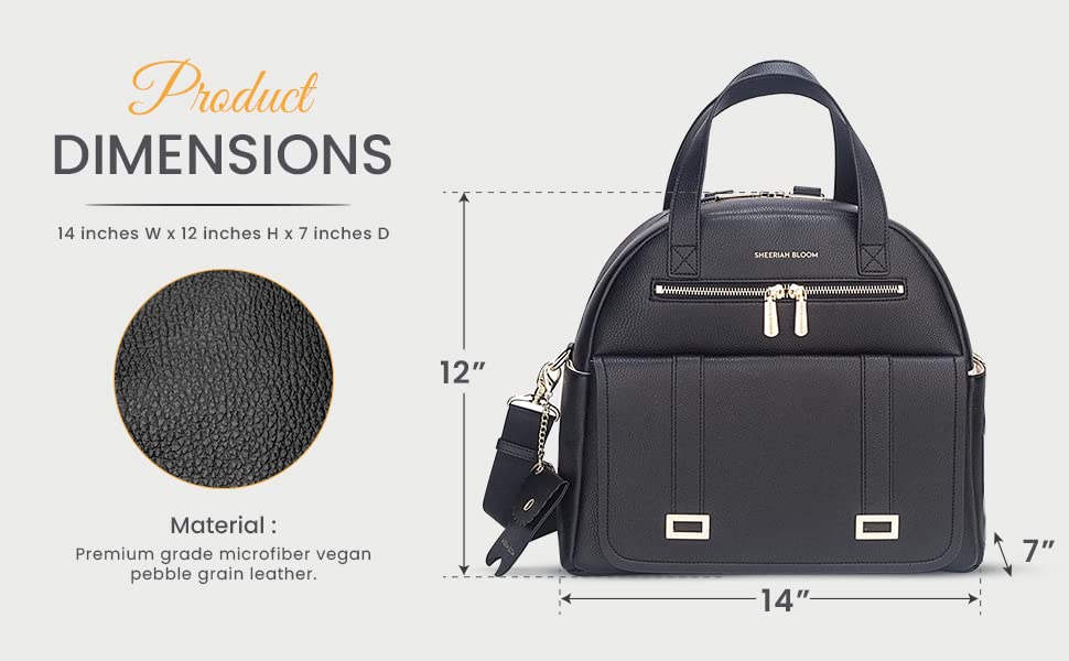 New and Upgraded Diaper Bag Backpack, Leather Baby Bag Tote Diaper Backpack with Changing Pad, Hand Sanitizer Holder Stroller Hooks, Lightweight Stylish Mommy Bag Daisy Collection