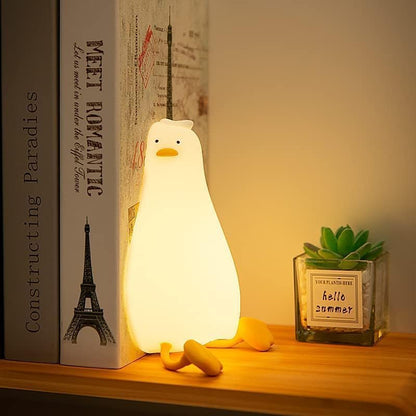 Sweet Heart Elephant Night Light, LED Squishy Novelty Animal Cute Lamp, Food Grade Silicone Nightlight, Dimmable Light Up Elephant Decor for Room College, Boys Girls White Elephant Gifts