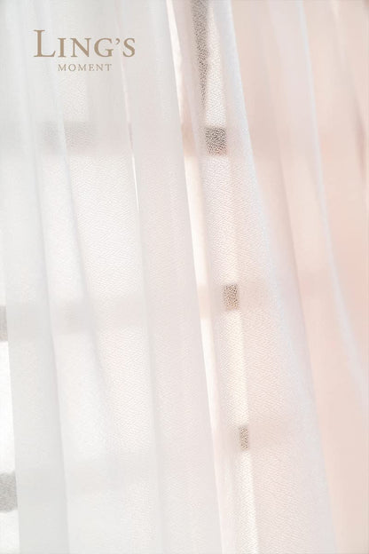 Ling's Moment Sheer Chiffon Table Cloth & Runner Set for 3x4ft Rectangle Table Decor in Dusty Rose & Blush for Wedding Reception and Parties