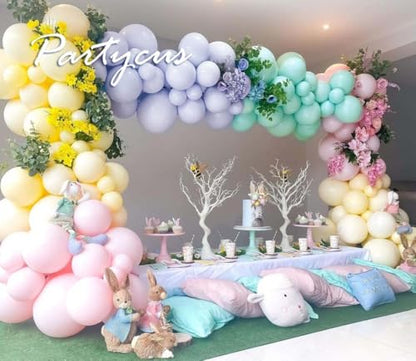 Pink Blue Green Balloon Garland Double Stuffed Dusty Light Green Baby Blue Blush Mauve Latex Pastel Balloon Arch Kit for Boho Baby Shower Gender Reveal Bear Birthday Floral Party Decoration