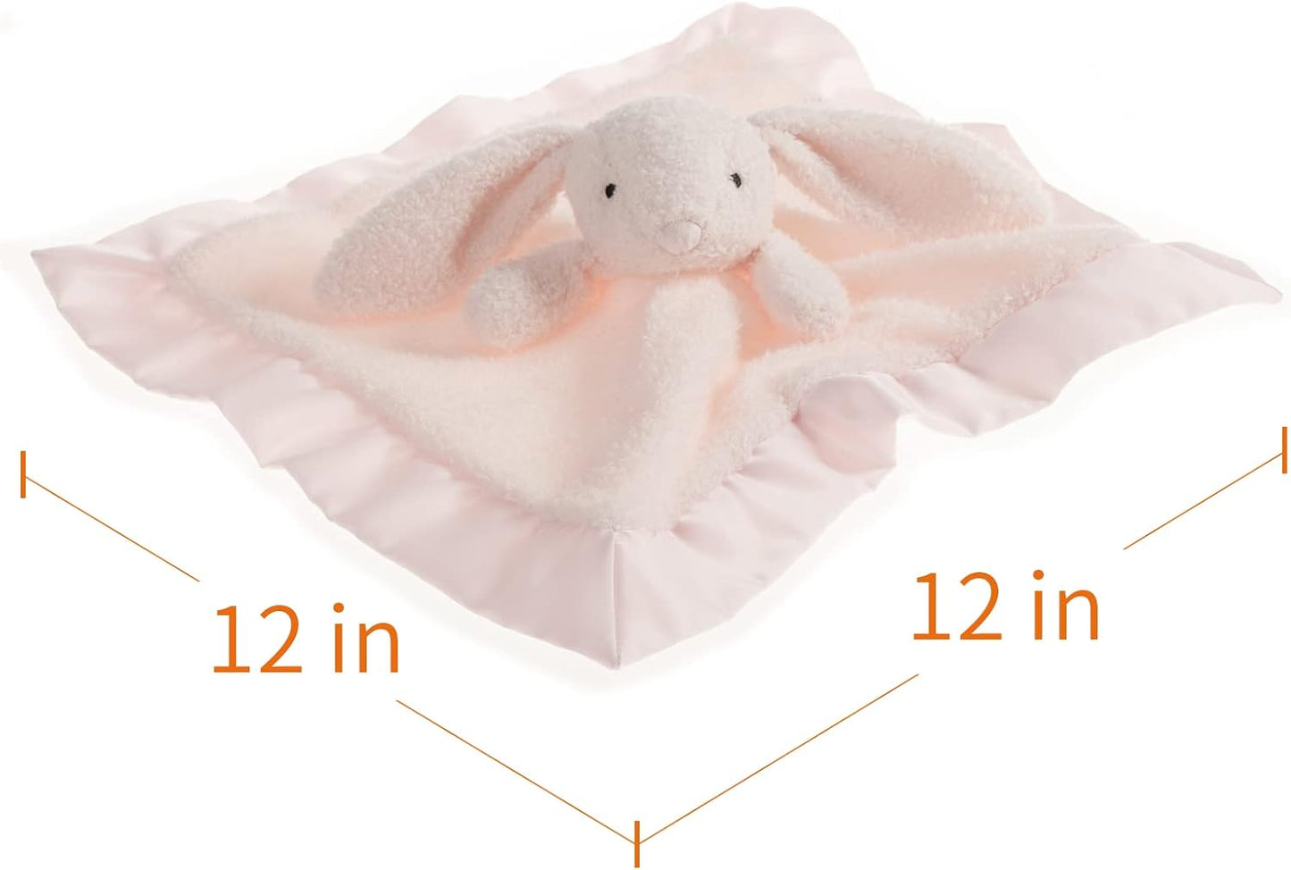 Apricot Lamb Stuffed Animals Pink Bunny Rabbit Security Blanket Infant Nursery Character Blanket Luxury Snuggler Plush Baby Lovey(Pink Bunny, 13 Inches)
