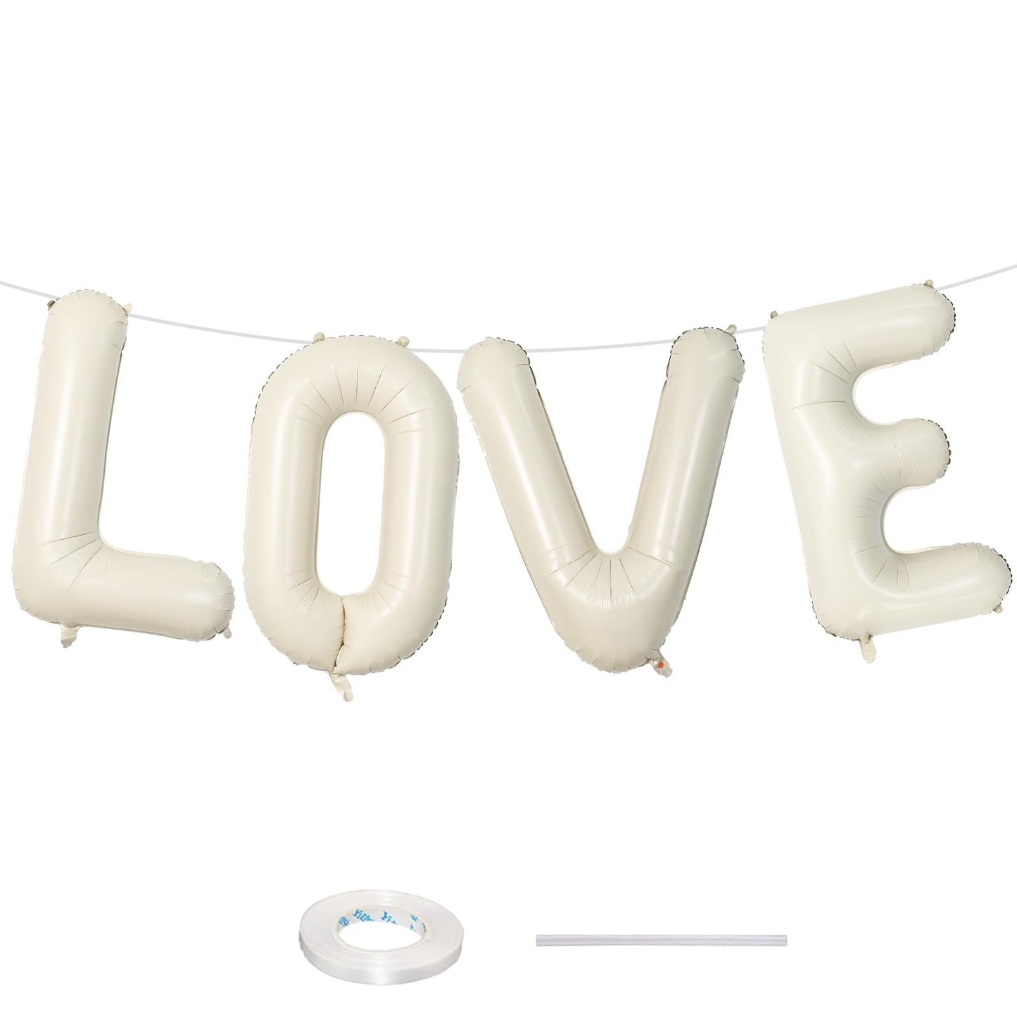 40 Inch Beige OH BABY Balloon for Baby Shower, Large Cream White Oh Baby Balloons Letters with Ribbon, Neutral Ivory Alphabet Oh Baby Balloon Banner Sign for Gender Reveal Backdrop Party Decorations