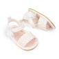 Meckior Baby Toddler Infant Girls PU Leather Soft Open Toe Summer Sandals Flower Princess Flat Shoes