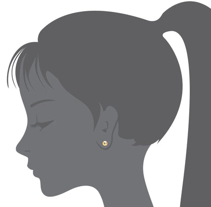 14k Yellow Gold 2,3,4,5,6mm Plain Hollow Gold Ball Children Screw back Baby Girls Stud Earrings