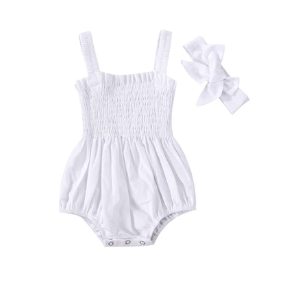 FOMOYUU Infant Newborn Baby Girl Ruffle Sleeveless Romper Summer Clothes Outfit with Cute Floral Print Jumpsuit
