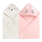 2 Pack Soft Baby Bath Towels with Cute Design. Absorbent Baby Towels for Newborn Gift Set of Hooded Towels for Baby Boys Girls and Neutral (Pink)