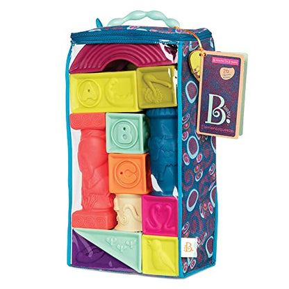 B. toys – Baby Blocks – Stacking & Building Toys For Babies – 10 Soft & Educational Blocks- Numbers, Shapes, Colors, Animals- One Two Squeeze- 6 Months +