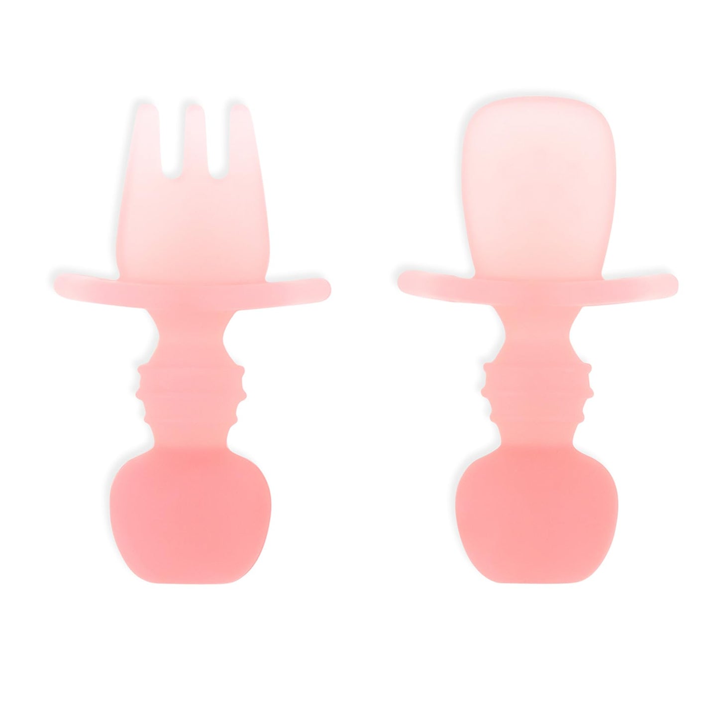Bumkins Disney Baby Utensils Set, Chewtensils Silicone Spoons for Dipping, Self-Feeding, Baby Led Weaning, Trainer Learning, First Stage Eating, Soft Fork and Spoon, Babies 6 Months, Minnie Mouse