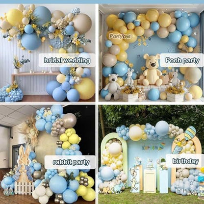 Pink Blue Green Balloon Garland Double Stuffed Dusty Light Green Baby Blue Blush Mauve Latex Pastel Balloon Arch Kit for Boho Baby Shower Gender Reveal Bear Birthday Floral Party Decoration