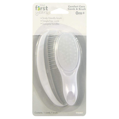 The First Years Soft Bristle Brush and Tangle-Free Comb Set - American Red Cross Licensed Baby Grooming Essentials