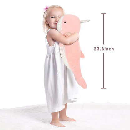 Tezituor 43.3 inch Giant Whale Stuffed Animal, Large Stuffed Whale Plush Ocean Toys, Hugging 4ft Soft Whale Plush Pillow for Girls Boys