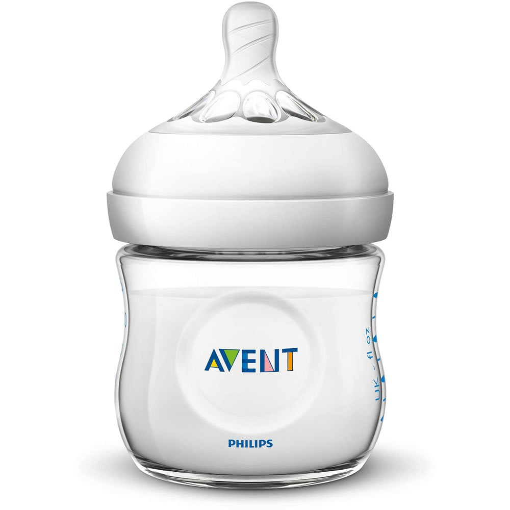 Philips AVENT Natural Baby Bottle, SCF010/37, Clear, 4 Ounce (Pack of 3)