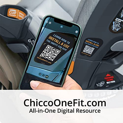 Chicco OneFit ClearTex All-in-One Car Seat, Slim Design, Rear-Facing Seat for Infants 5-40 lbs., Forward-Facing 25-65 lbs., Booster 40-100 lbs., Convertible Car Seat | Lilac/Purple