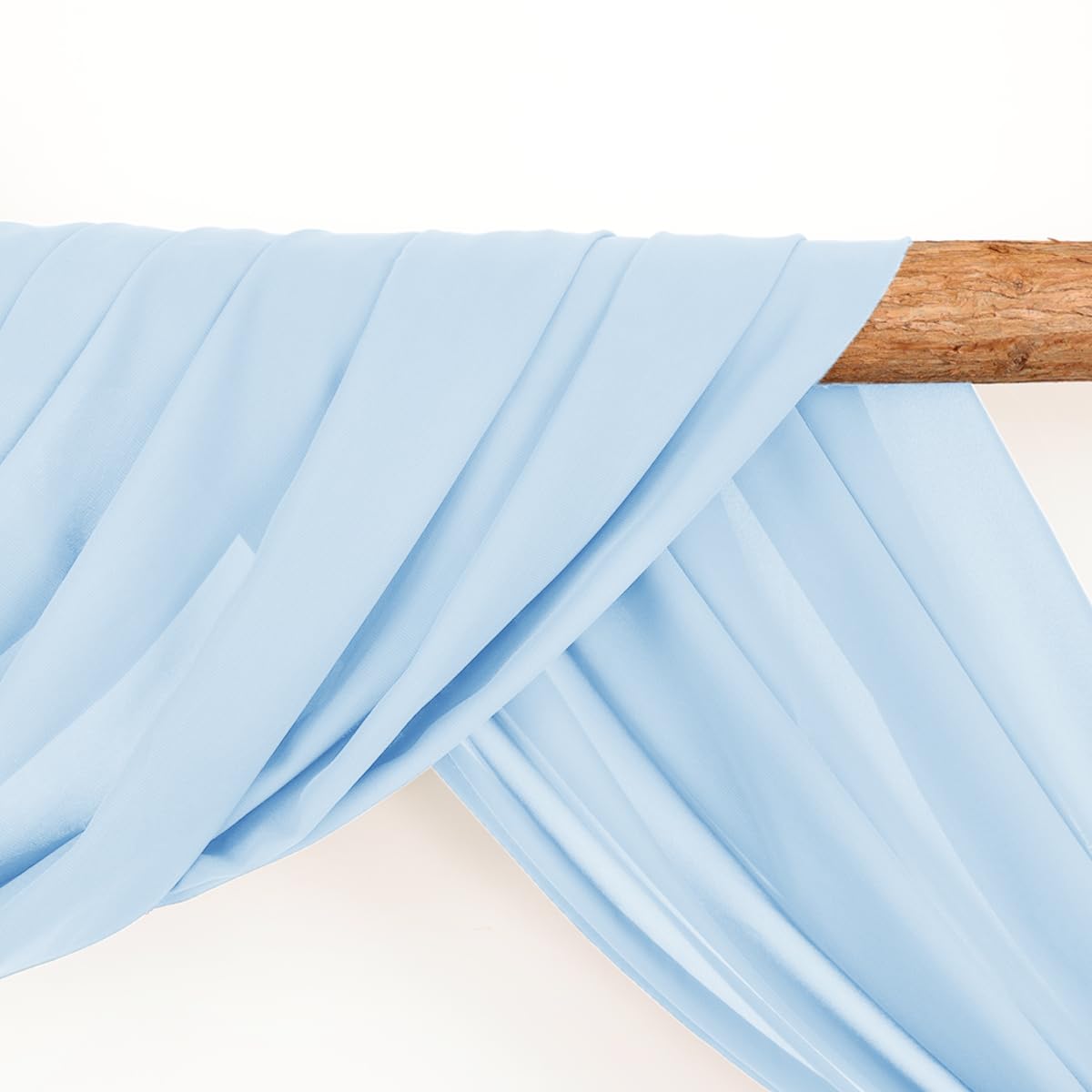 Wedding Arch Draping Fabric 2 Panels 30'' x 18FT Sage Green Sheer Chiffon Arch Drapery for Bridal Shower Backdrop Outdoor Party Church Ceremony