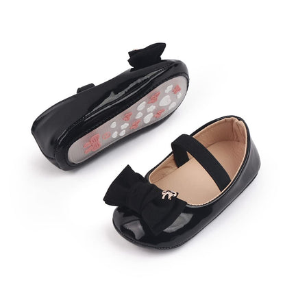 HsdsBebe Infant Baby Girls Mary Jane Flats Bow Non-Slip Soft Sole Princess Toddler First Walkers Sneaker Wedding Dress Shoes