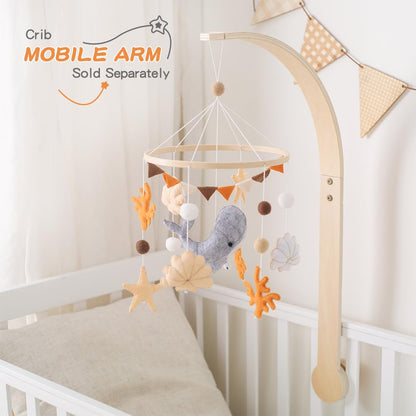 EERKEOD Baby Crib Mobile Bear Nursery Mobile for Boys Girls Teddy Velvet Mobile Nursery Decor for Infant Bedroom Hanging Baby Mobile for Bassinet Newborn Baby Gift（Brown Bear）