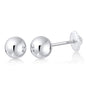 MASSETE Gold Ball Stud Earrings for Women and Girls Screwback | 10k, 14k, 18k | White Yellow or Rose Gold | 3mm 4mm 5mm | Nickel Free