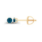 14K Gold Plated 925 Sterling Silver Hypoallergenic 3mm Round Genuine Birthstone Solitaire Screwback Stud Earrings