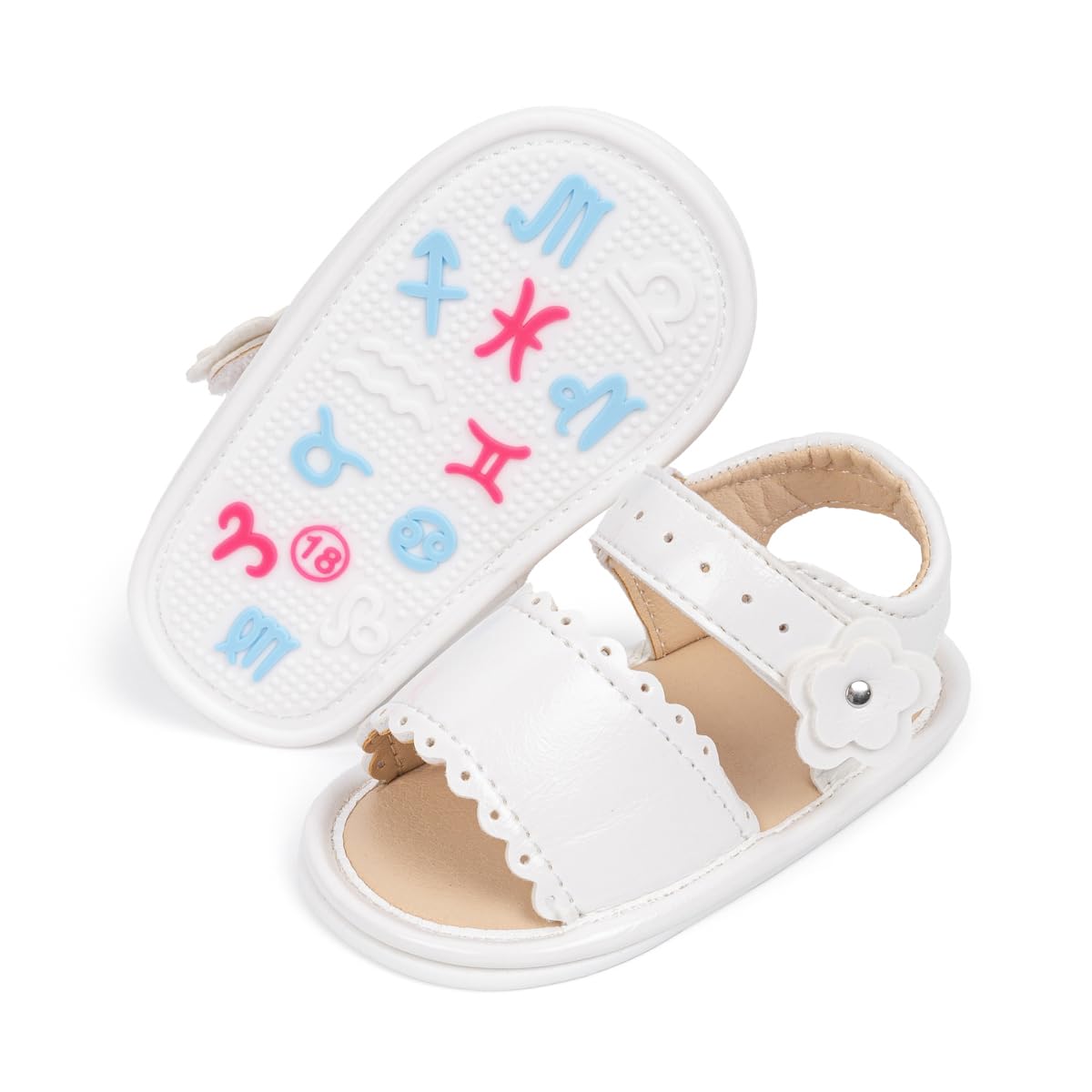 Babelvit Infant Baby Girl Boy Sandals Comfort Premium Summer Outdoor Casual Beach Shoes with Flower Bowknot Anti Slip Rubber Sole Newborn Toddler Prewalker First Walking Shoes