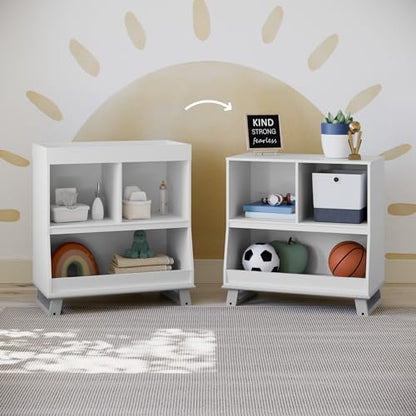 Storkcraft Modern Nursery Changing Table Dresser (White with White) – GREENGUARD Gold Certified, Dresser for Nursery, Changing Table With Drawers