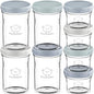 KeaBabies 4pk 8oz & 4pk 4oz Glass Baby Food Containers with Lids - Leak-Proof,Microwavable Small Glass Jars,Baby Purees & Toddler Snack Storage Containers,BPA-Free,Dishwasher & Freezer Safe(Musk Dusk)