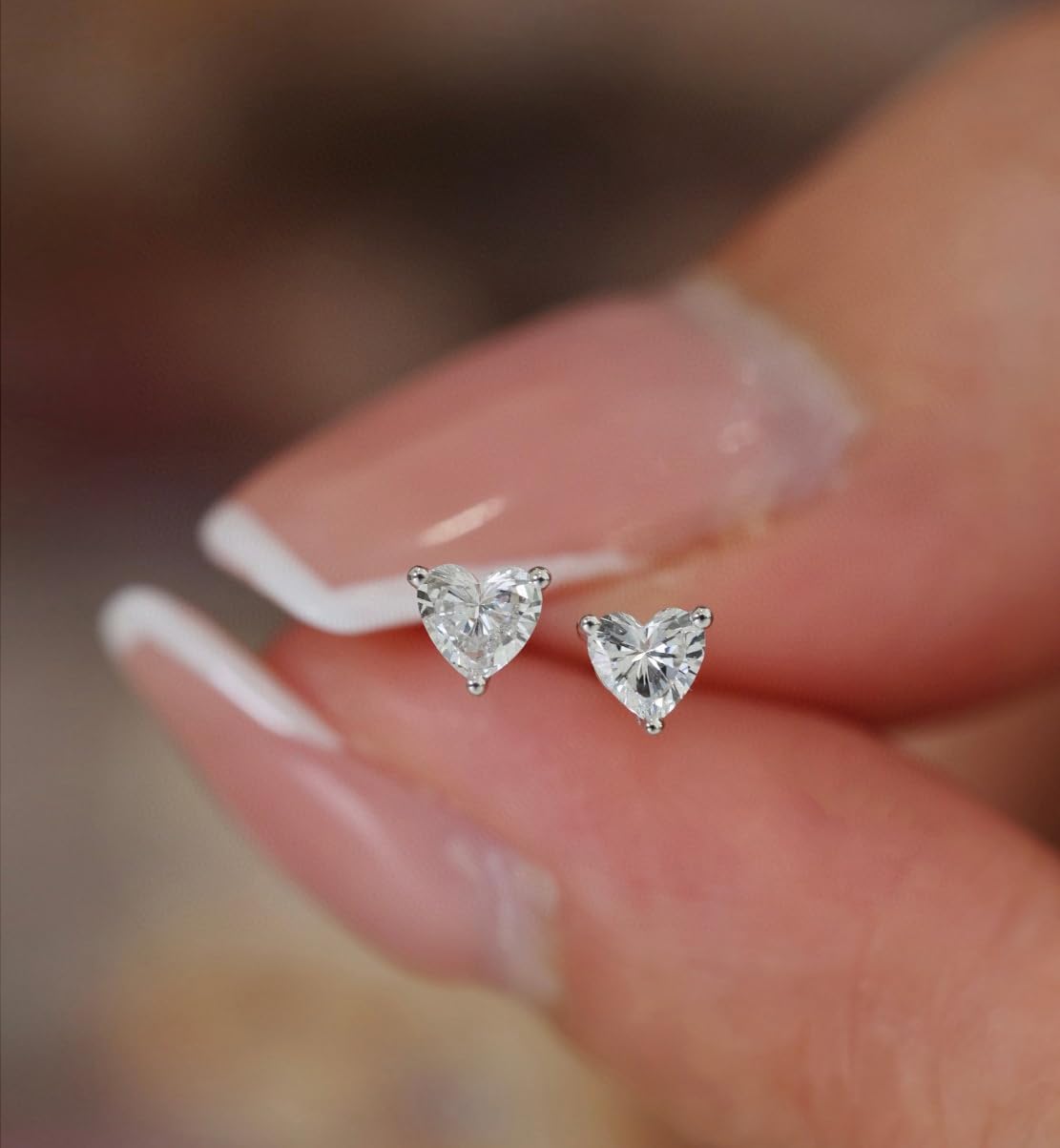 14K Gold Plated Stud Earrings 925 Sterling Silver Post Earrings Heart Love Cubic Zirconia Stud Earrings Small Cute for Women