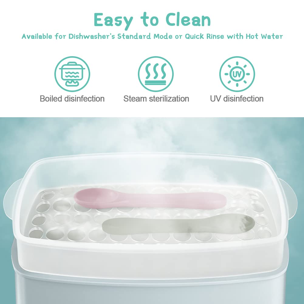 Vicloon Silicone Baby Feeding Spoons - 7 PCS First Stage for Infants, Ultra-Durable & Chewproof, Dishwasher Safe Baby Utensils