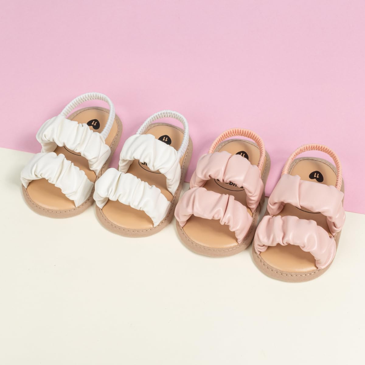Meckior Infant Baby Girls Boys Summer Sandals Open Toe Lace Princess Dress Wedding Flats Shoes Newborn Toddler Soft Non-slip Sole First Walker Crib Shoes
