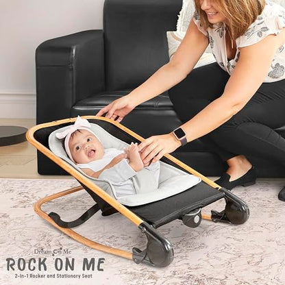 Dream on Me Rock With Me 2-in-1 Baby Rocker and Stationary Seat, Baby Rocker Seat for Infant with Removable Toy Bar, Baby Rocker Chair with Soothing Music & Vibration, 0-6 Months, Upto 20 Lbs