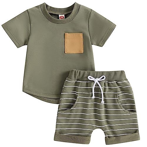 Mubineo Infant Toddler Baby Boy Summer T Shirt Shorts Outfits Short Sleeve Tee Tops Clothes Set