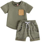 Mubineo Infant Toddler Baby Boy Summer T Shirt Shorts Outfits Short Sleeve Tee Tops Clothes Set
