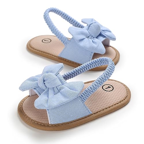 Baby Girls Bow Knot Sandals Flat Non-Slip Patchwork Princess Shoes Infant First Walking Slipper Shoes Beach Sandals