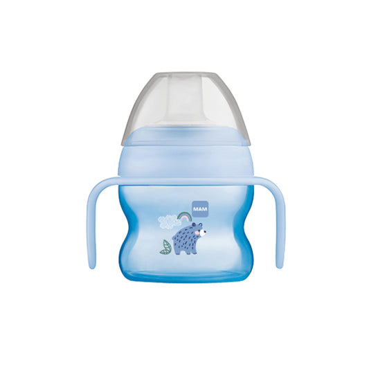 MAM Starter Cup (1 Count), MAM Sippy Cup, Drinking Cup with Extra-Soft Spill-Free Spout and Non-Slip Handles, for Girls 4+ Months, Five Ounces, Pink